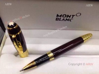 Montblanc Writers Edition Daniel Defoe Rollerball Pens Gold and Red